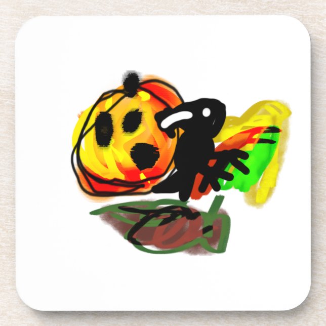 Halloween raven beverage coaster (Front)