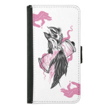 Halloween Raven Buddha hand Galaxy S5 Wallet case