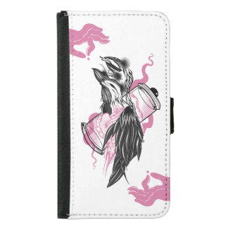 Halloween Raven Buddha hand Galaxy S5 Wallet case