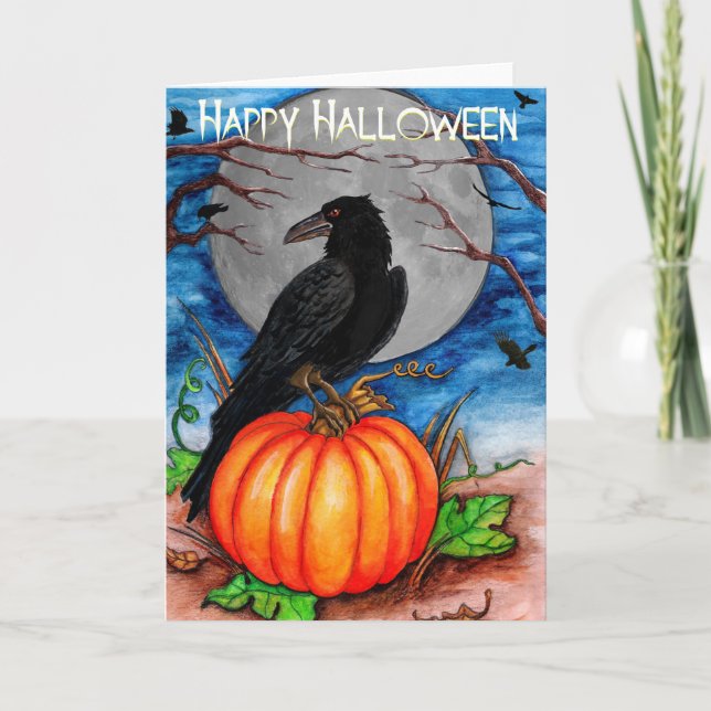 Halloween Raven Card (Front)