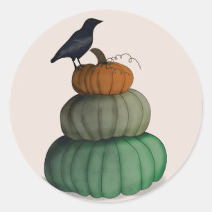 Halloween Raven Crow Classic Round Sticker