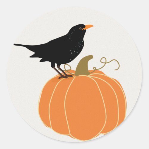 Halloween Raven Crow Classic Round Sticker
