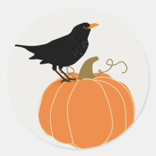 Halloween Raven Crow Classic Round Sticker