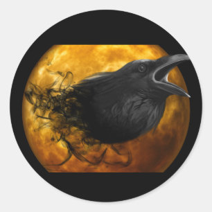 Halloween Raven Crow Classic Round Sticker