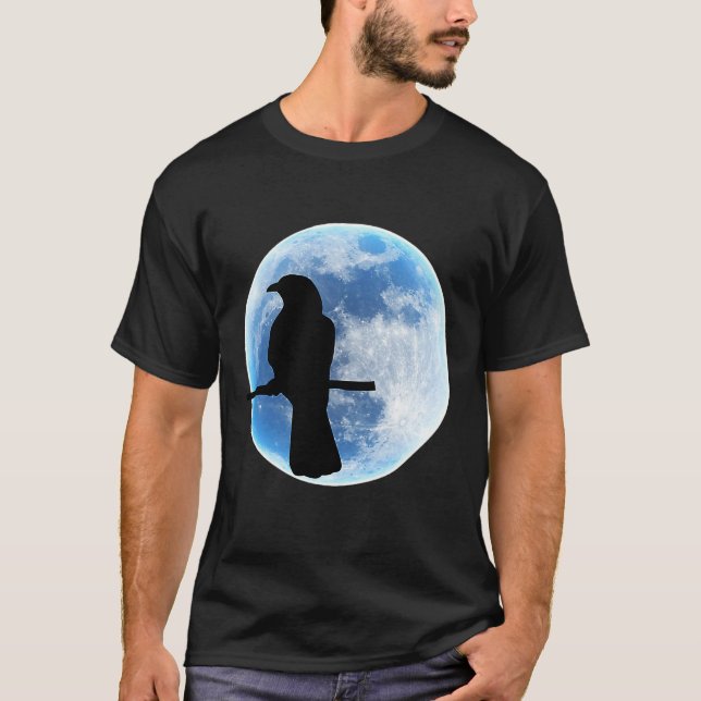 Halloween Raven  Crows on a branch by the full moo T-Shirt (Front)