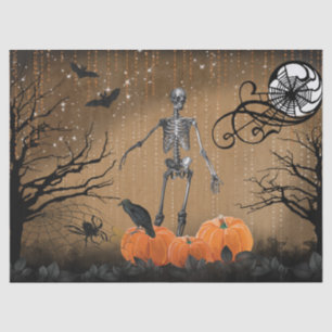 Halloween Raven Moon Skeleton Pumpkin Tissue Paper