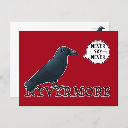 Halloween Raven Never Say Never Not EA Poes  Postcard