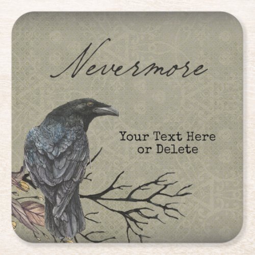 Halloween Raven Nevermore Paper Coaster