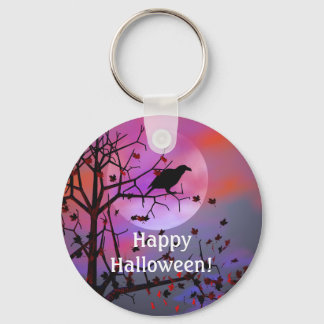 Halloween Raven Night Keychain