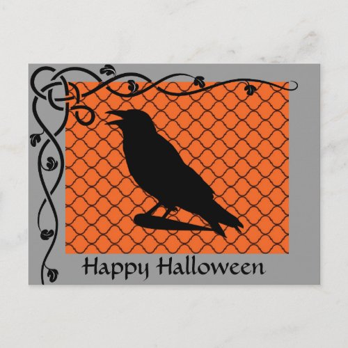 Halloween Raven Silhouette Postcard