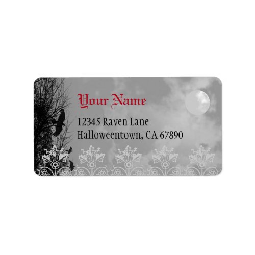 Halloween Raven Sky Custom Address Label