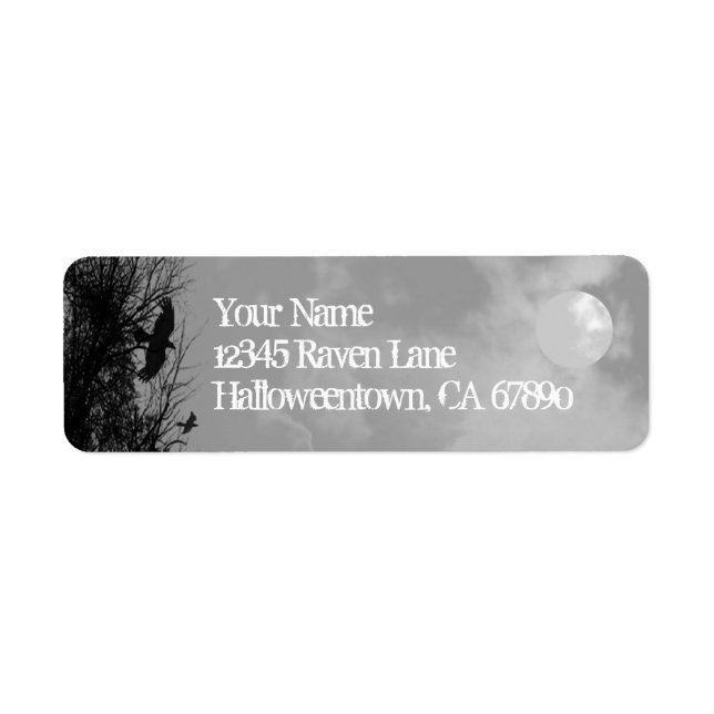 Halloween Raven Sky Custom Return Address Labels (Front)