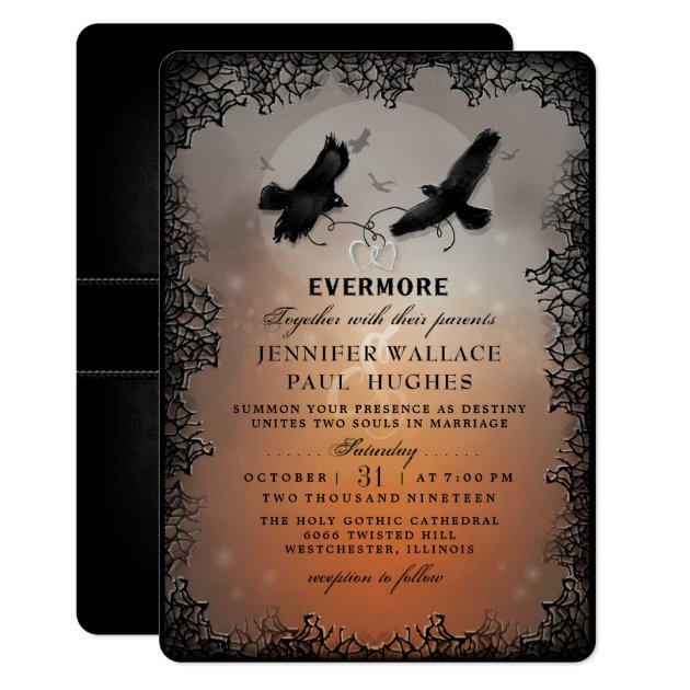 Halloween Ravens And Hearts CUSTOM EDITABLE Card