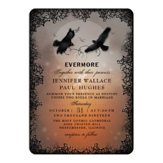 Halloween Ravens and Hearts CUSTOM EDITABLE Invitation