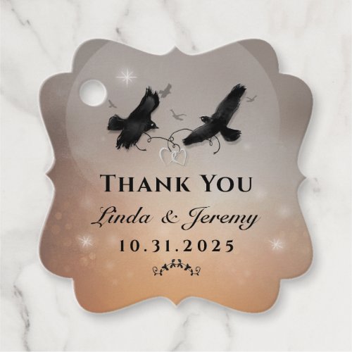 Halloween Ravens Wedding Thank You Favor Favor Tags