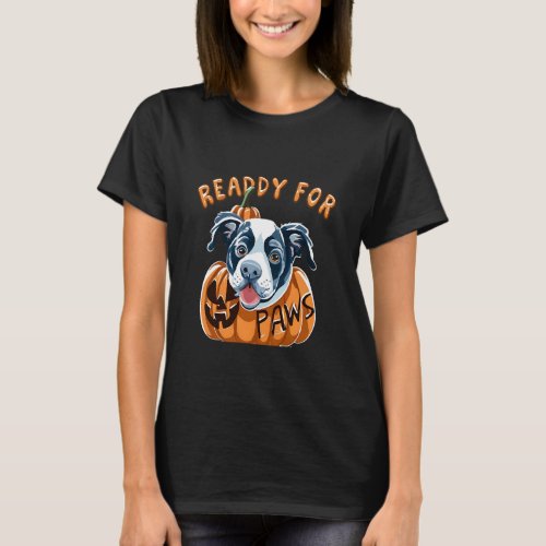 Halloween Ready for Pumpkin Paws Womens T_Shirt
