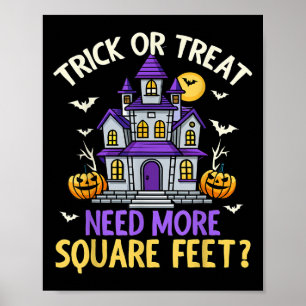 Halloween Real Estate Agent Broker Funny Realtor M Poster