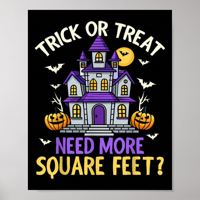 Halloween Real Estate Agent Broker Funny Realtor M Poster (Front)