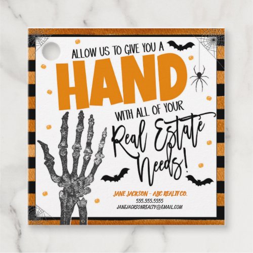 Halloween Real Estate referral Gift Tag
