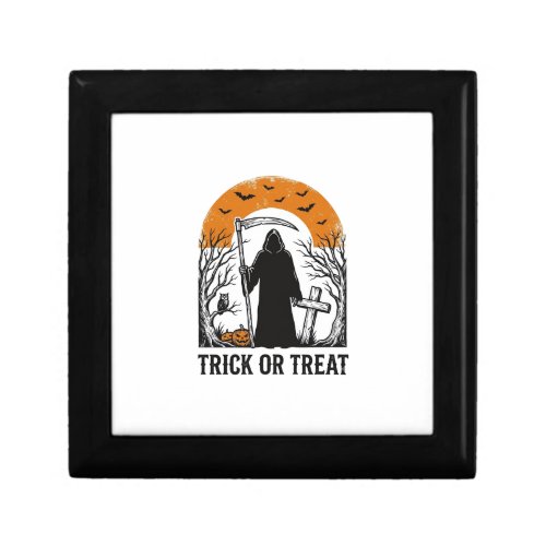 Halloween Reaper Trick Or Treat Vintage Spooky_1 Gift Box