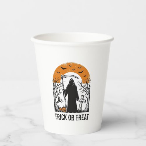 Halloween Reaper Trick Or Treat Vintage Spooky_1 Paper Cups