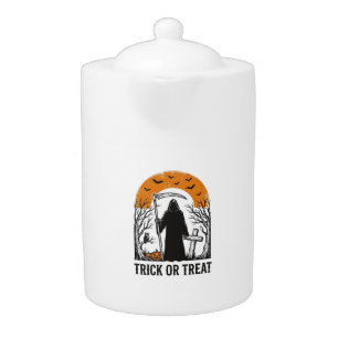 Halloween Reaper Trick Or Treat Vintage Spooky_1 Teapot