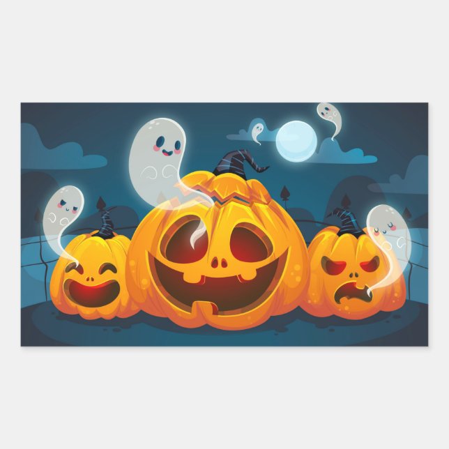 Halloween Rectangular Sticker (Front)