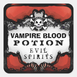 Halloween Red & Black Custom Drink Label
