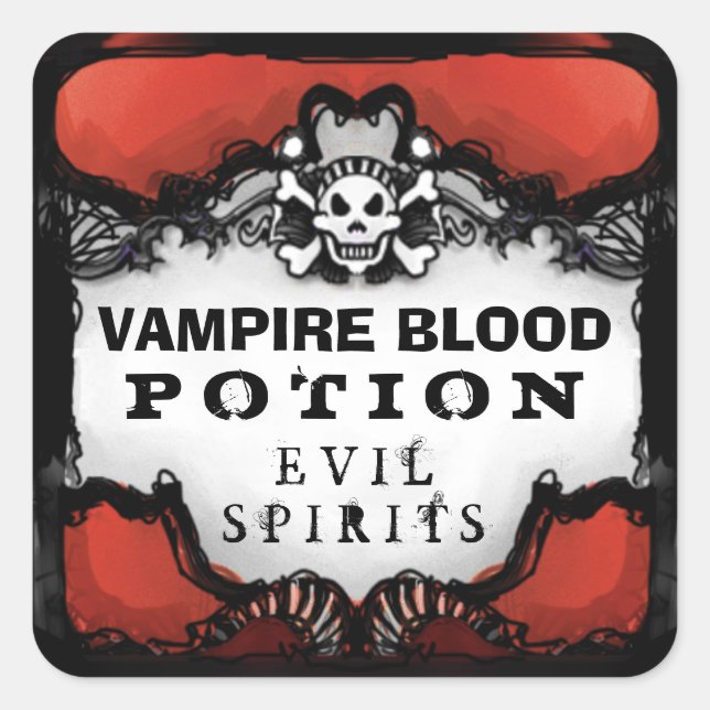 Halloween Red & Black Custom Drink Label (Front)