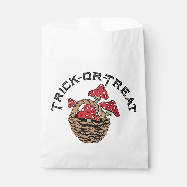 Halloween Red Cap Mushrooms Favor Bag (Front)