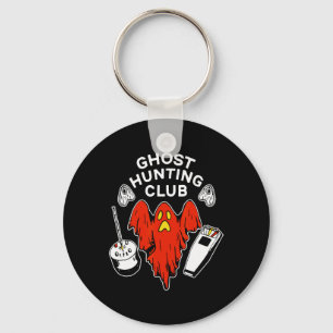 Halloween Red Ghost Hunting Club Spooky Hunter Keychain