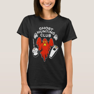 Halloween Red Ghost Hunting Club Spooky Hunter  T-Shirt