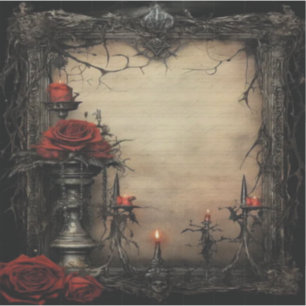 Halloween red rose with candles sticker