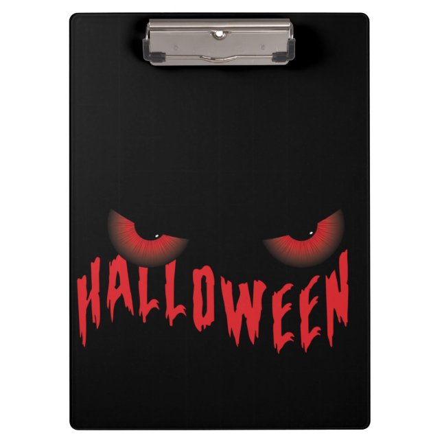 Halloween Red Scary Eyes Clipboard (Front)