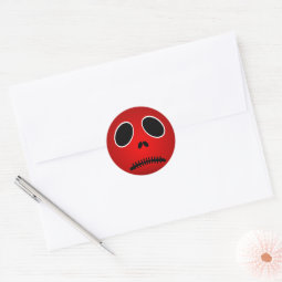 Halloween Red Scary Sad Face Stickers | Zazzle
