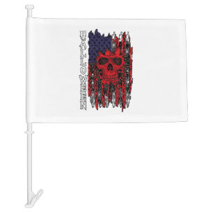 Halloween Red Skull American Flag Spider Webs Bats