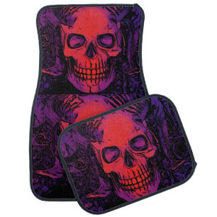 Halloween Red Skull Car Floor Mat
