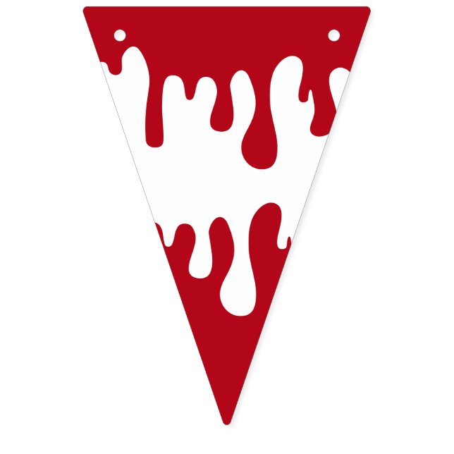 Halloween Red White Spooky Blood Pattern Bunting Flags (First Flag)