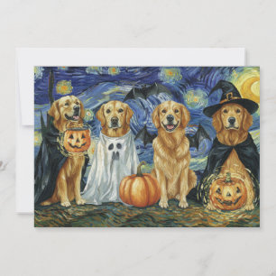 Halloween Retriever Dogs Ghost Boo Witch Costume Invitation
