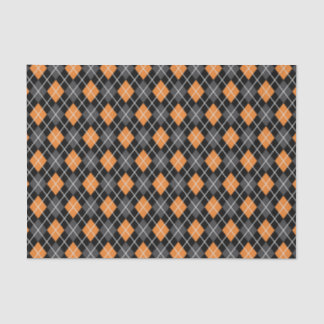 Halloween Retro 1950s Argyle Orange Gray Black Tissue Paper