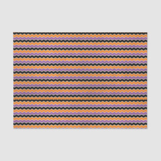 Halloween Retro 1950s Chevron Orange Purple Black Tissue Paper