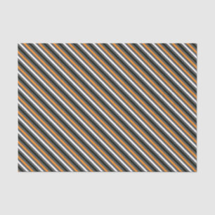 Halloween Retro 1960s Diagonal Stripe Black Orange Tissue Paper