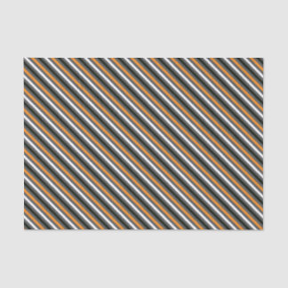 Halloween Retro 1960s Diagonal Stripe Black Orange Tissue Paper
