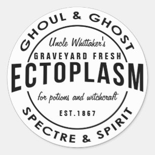 Halloween retro black ectoplasm potion sticker