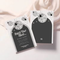 Halloween Retro Disco Spider Wedding save the date