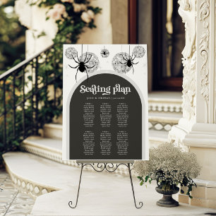 Halloween Retro Disco Spider Wedding Seating Chart Foam Board