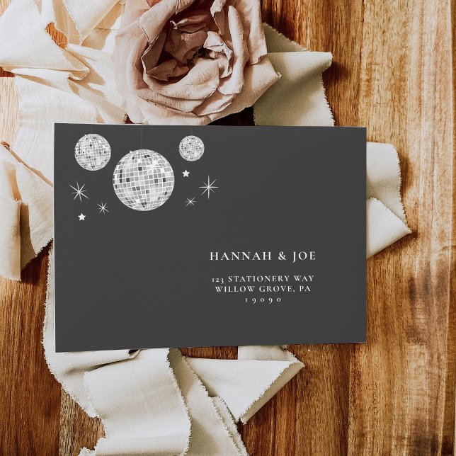 Halloween Retro Disco Spiders & Disco Ball Wedding Envelope (Creator Uploaded)