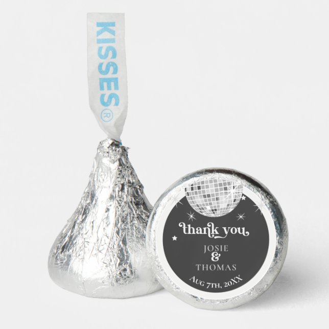 Halloween Retro Disco Spiders & Disco Ball Wedding Hershey®'s Kisses® (Front)