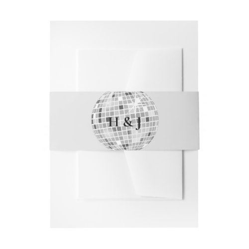 Halloween Retro Disco Spiders  Disco Ball Wedding Invitation Belly Band