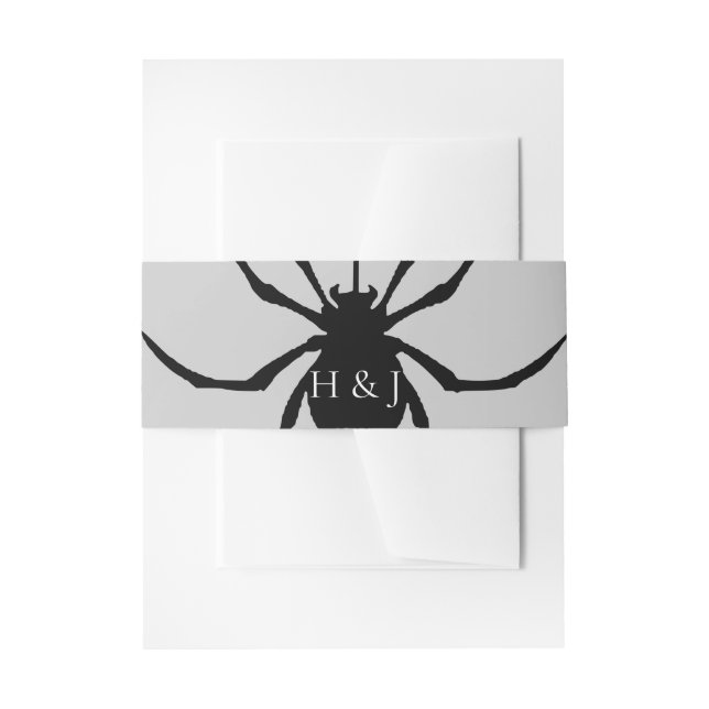 Halloween Retro Disco Spiders & Disco Ball Wedding Invitation Belly Band (Front Example)